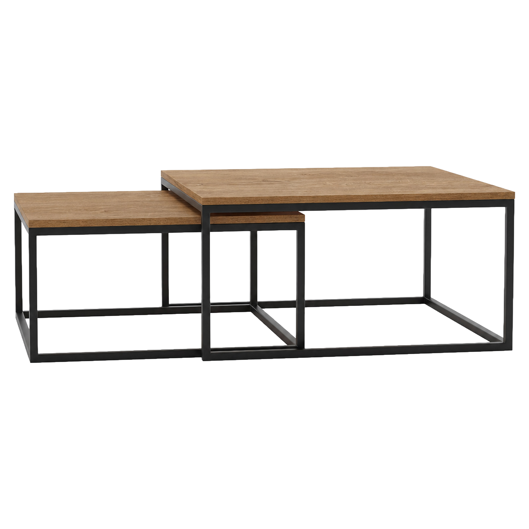 Set med Soffbord Congo Mörk Lefkas-Ek  77 & 67 cm