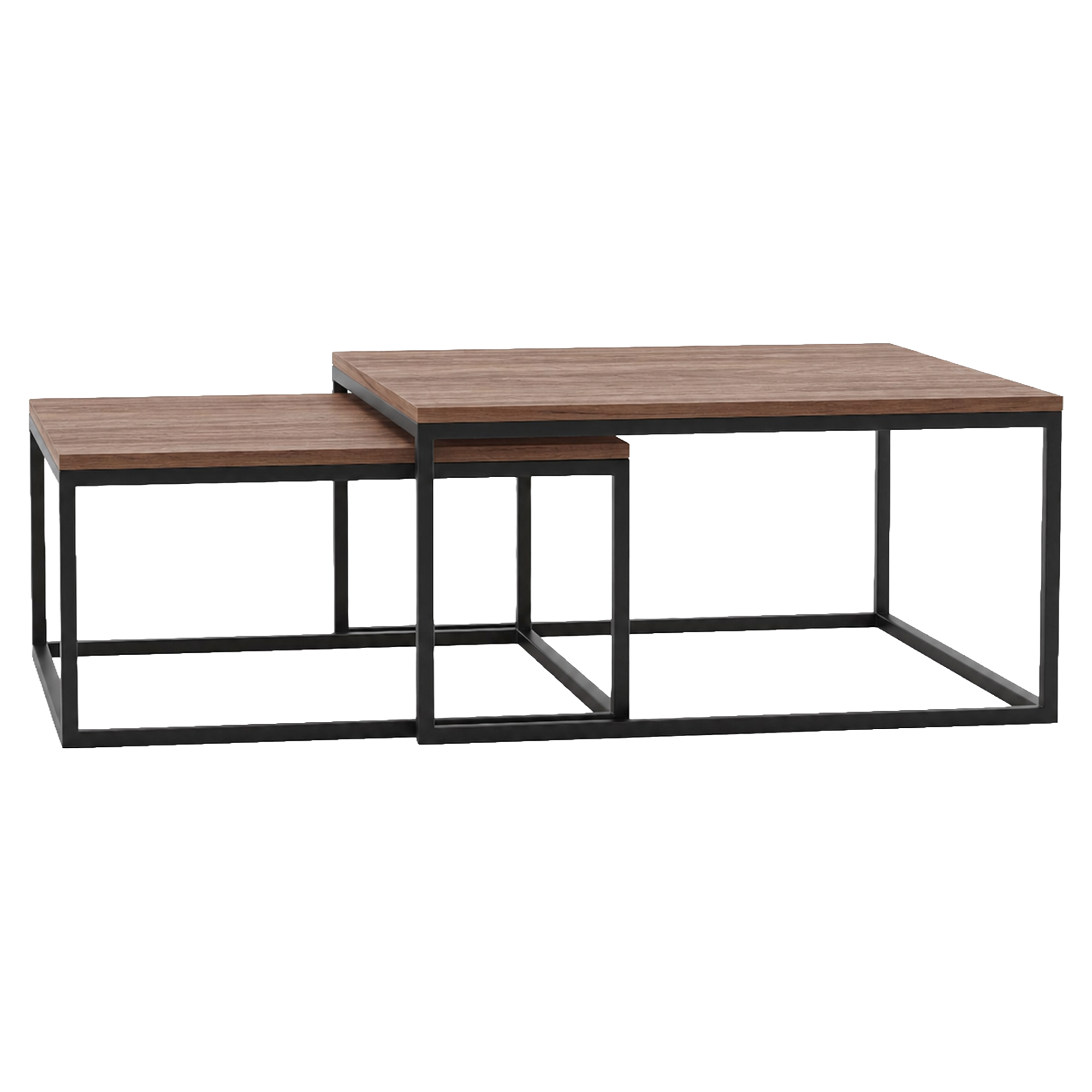 Set med Soffbord Congo Italiensk Valnöt  77 & 67 cm