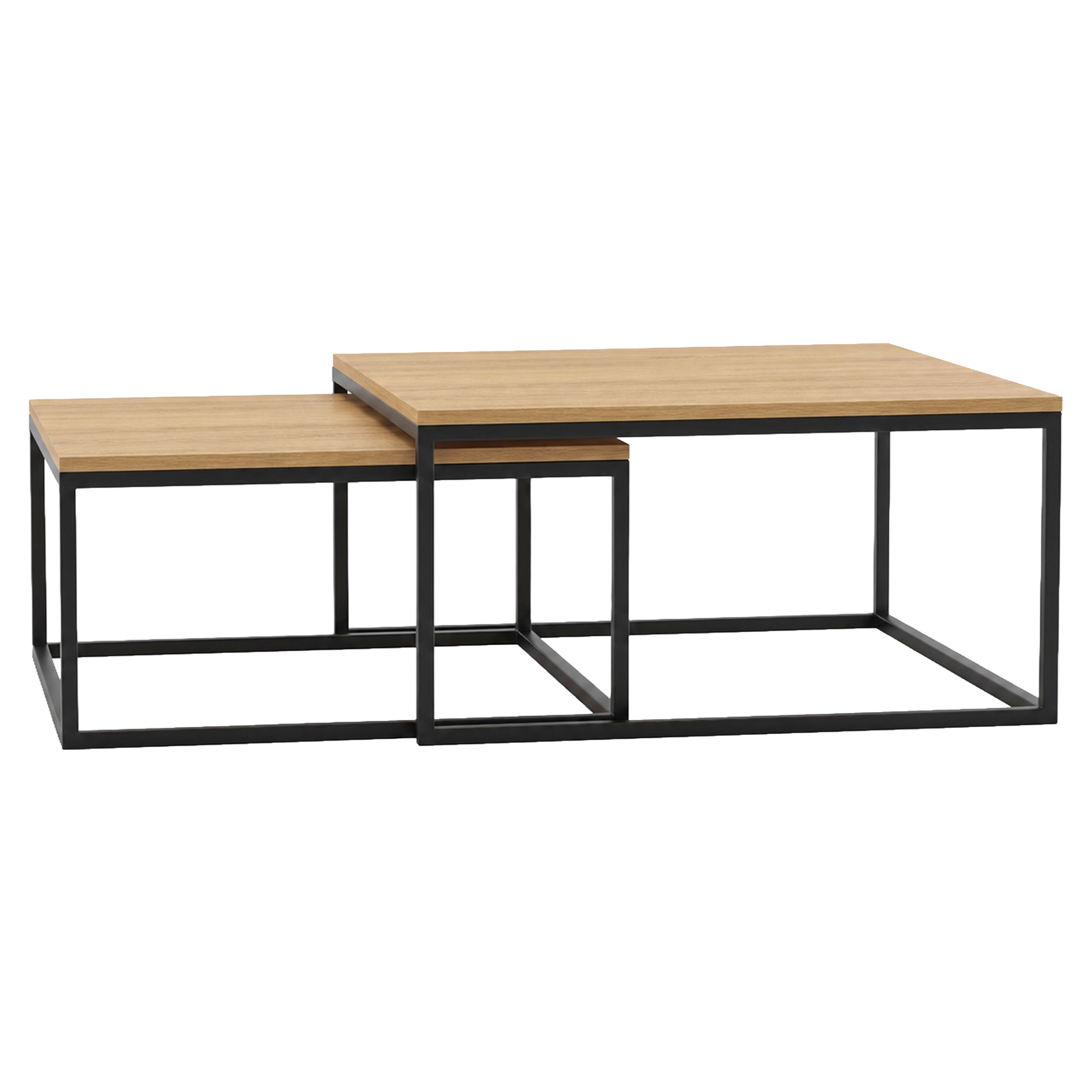 Set med Soffbord Congo Naturlig Hikora-Ek  77 & 67 cm