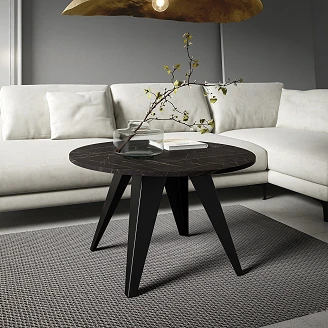 Soffbord <strong>Tarim</strong>  Svart Grigia Pietra Ø75 cm