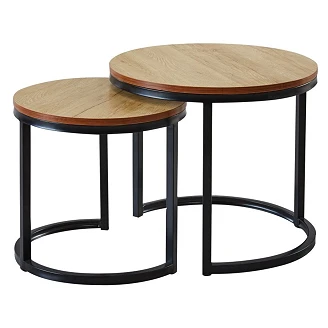 Sæt med Sideborde <strong>Ellison</strong>  Ø50 cm & Ø40 cm Natur Eg