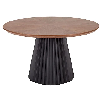 Spisebord <strong>Kelvio</strong>  Valnød, Sort Ø130 cm