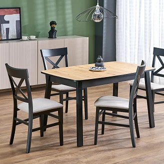 Spisebordsforlænger <strong>Lynden</strong>  Artisan Eg, Sort 130x80 cm