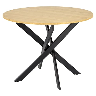 Spisebord <strong>Munli</strong>  Gylden Eg, Sort Ø100 cm