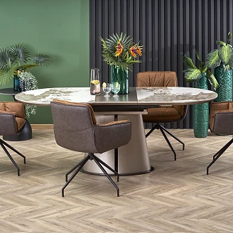 Spisebordsudvidelse <strong>Rovni</strong>  Beige Marmor, Cappuccino 160x90 cm