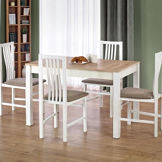 Spisebord <strong>Ksevon</strong>  Sonoma Eg, Hvid 120x68 cm