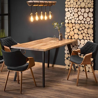 Spisebord <strong>Keldy</strong>  Naturlig Eg, Sort 120x80 cm