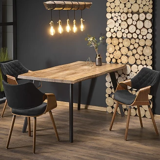 Spisebord <strong>Keldy</strong>  Naturlig Eg, Sort 150x90 cm