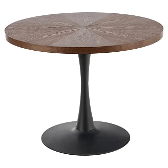 Spisebord <strong>Carvon</strong>  Valnød, Sort Ø100 cm