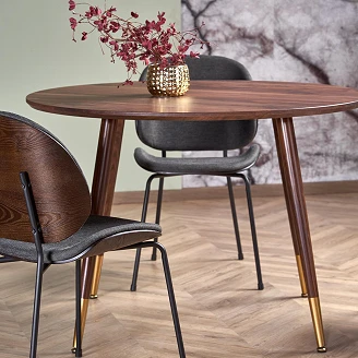 Spisebord Domyne Valnød, Guld Ø110 cm