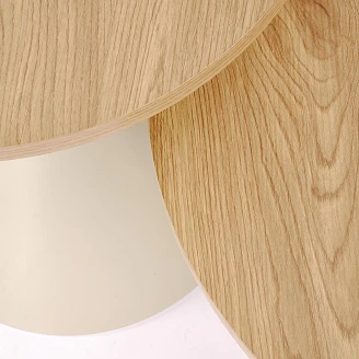 Set med Sofabord Pyllon Ø70 & Ø50 cm Naturlig Eg, Kaschmir