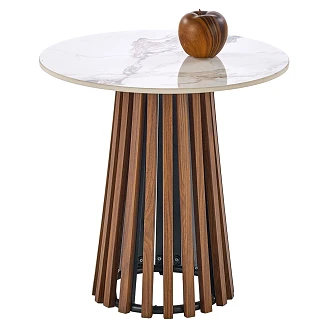 Sofabord <strong>Melix</strong>  Beige Marmor, Valnød 50x50 cm