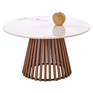 Sofabord <strong>Melix</strong>  Beige Marmor, Valnød 80x80 cm