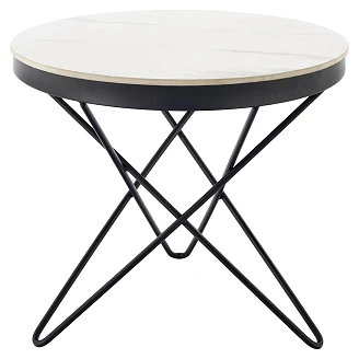 Sofabord <strong>Leyvon</strong>  Hvid Marmor, Sort 60x60 cm