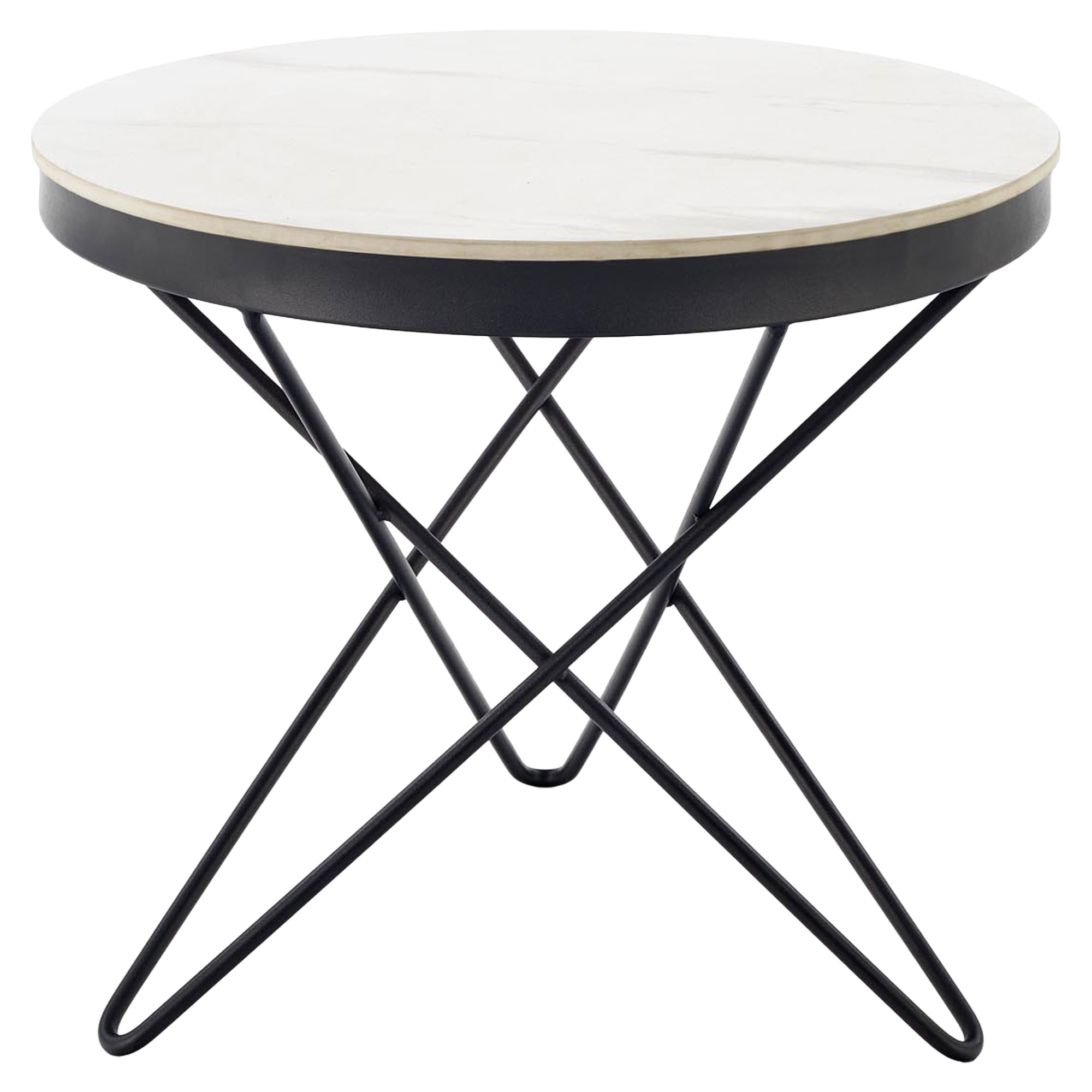 Sofabord Leyvon Hvid Marmor, Sort 60x60 cm