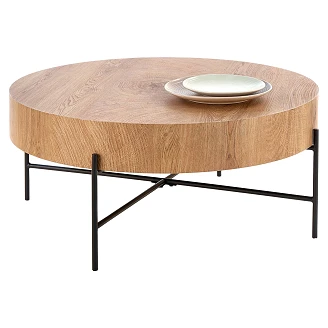 Sofabord <strong>Okle</strong>  Naturlig Eg, Sort 80x80 cm