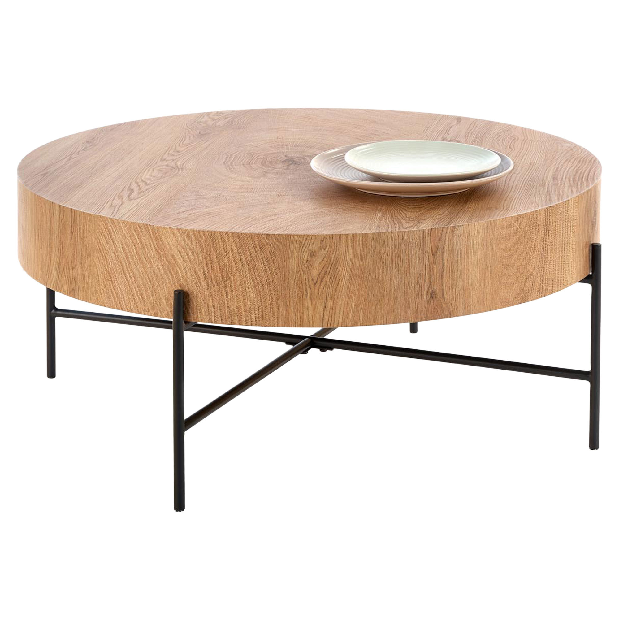 Sofabord Okle Naturlig Eg, Sort 80x80 cm