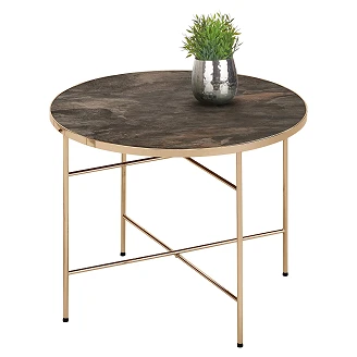Sofabord <strong>Isyra</strong>  Mørk Marmor, Champagne 60x60 cm