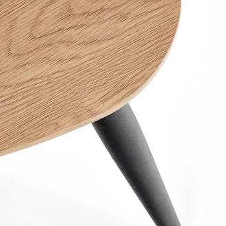 Set med Sofabord Vangen Ø40 & Ø60 cm Gyldne Eg, Sort