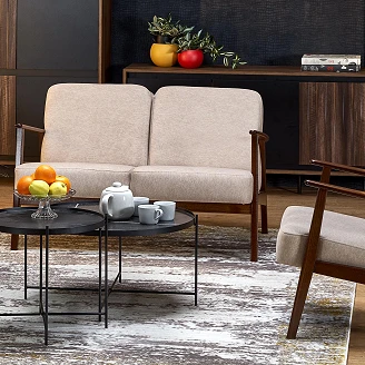 Sofa <strong>Genox</strong>  Beige, Mørk Valnød 77x120 cm