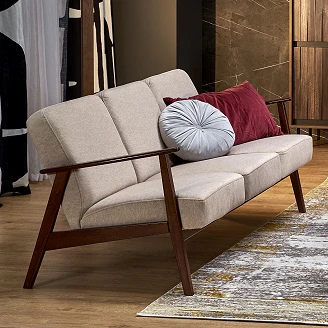 Sofa <strong>Genox</strong>  Beige, Mørk Valnød 77x175 cm