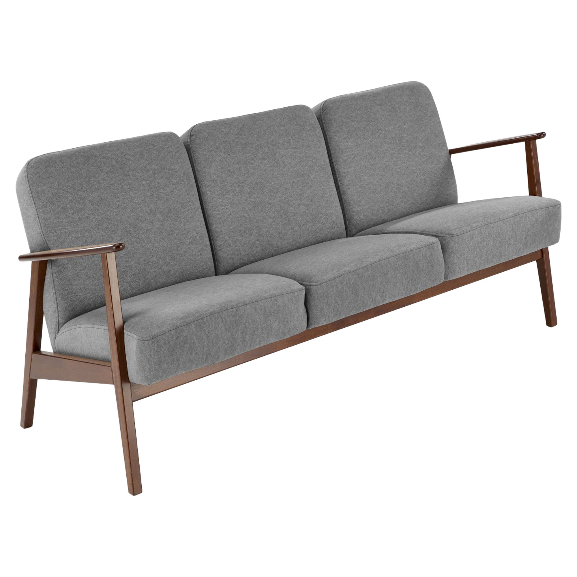 Sofa Genox Grå, Mørk Valnød 77x175 cm