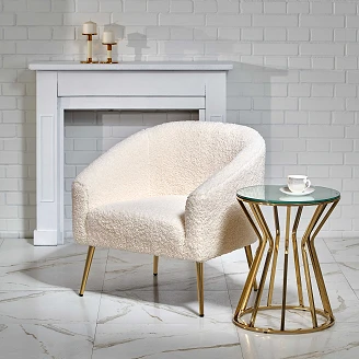Lænestol <strong>Ardex</strong>  Creme, Guld 67x77 cm