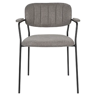 Stol med Armlæn <strong>Milis</strong>  Sort, Grå