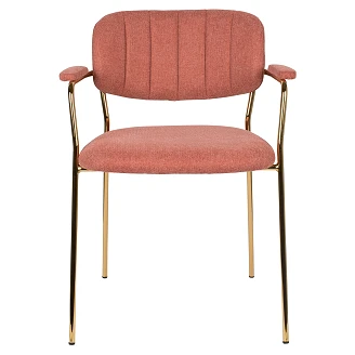 Stol med Armlæn <strong>Milis</strong>  Guld, Rosa
