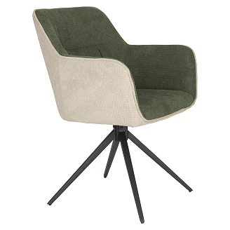 Stol med Armlæn <strong>Jaxon</strong>  Beige, Grøn
