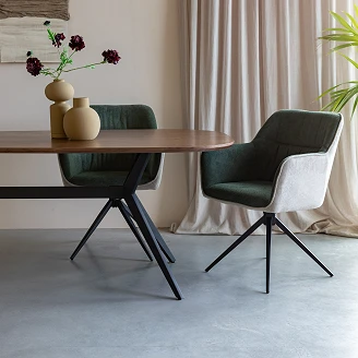 Stol med Armlæn <strong>Jaxon</strong>  Beige, Grøn