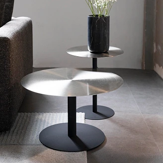 Zuiver Sofabord <strong>Snow</strong>  Silver, Sort Ø 60 cm