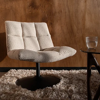 Dutchbone Loungestol <strong>Bouclé</strong>  Creme