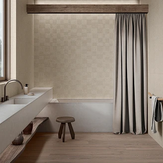 Vægflise <strong>Washi</strong>  Sand Tekstil Mat-Relief 60x120 cm