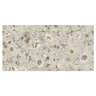 Vægflise <strong>Washi</strong>  Cremefarvede Blomster Mat 60x120 cm