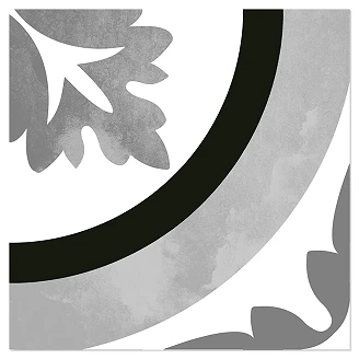 Dune Klinker <strong>Hidraulico</strong>  Ornamental Sort Og Hvid Mat 20x20 cm