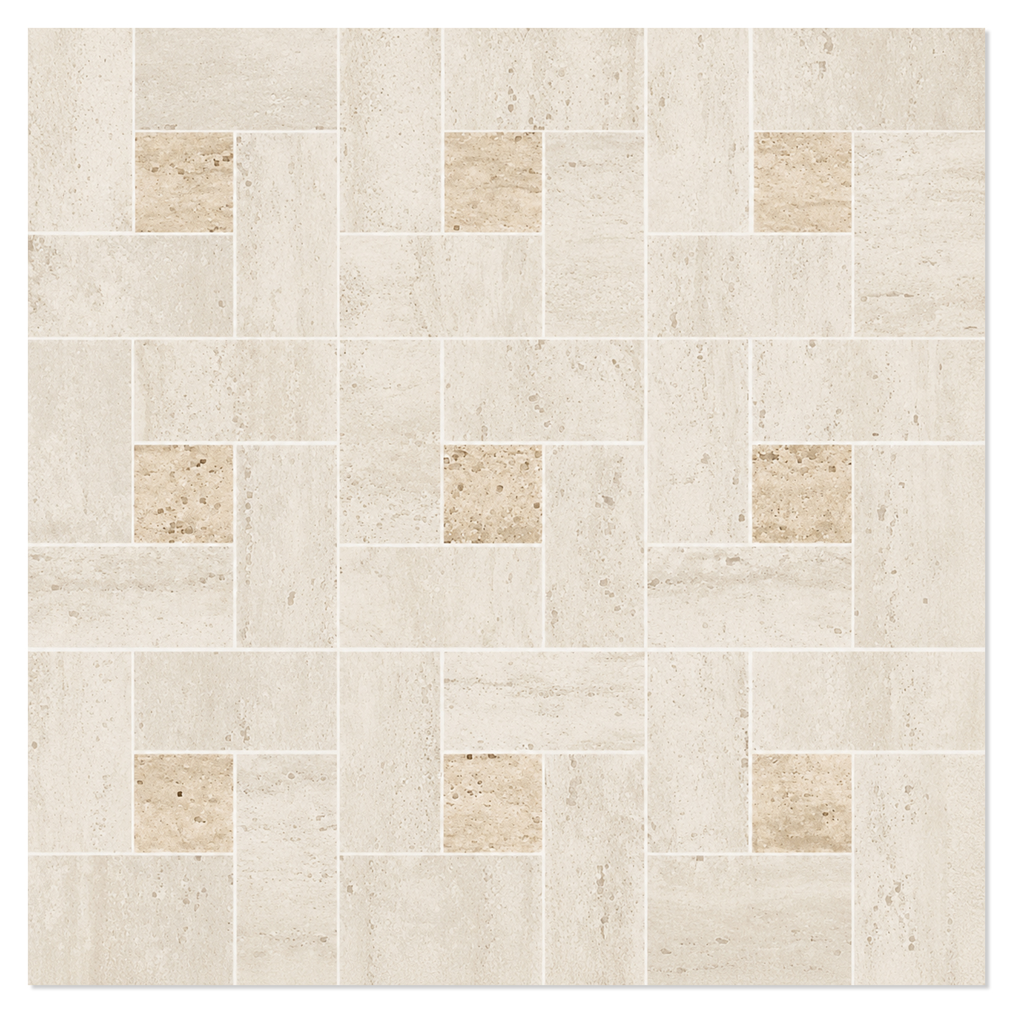 Mosaik Klinker Tivora Elfenben-Mandel Moduler Mat 30x30 (5x5) cm