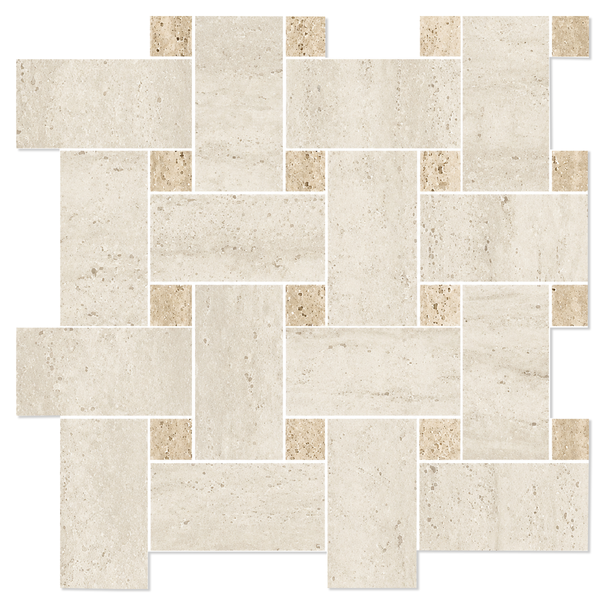 Mosaik Klinker Tivora Elfenbensstrik Mat 30x30 (5x5) cm