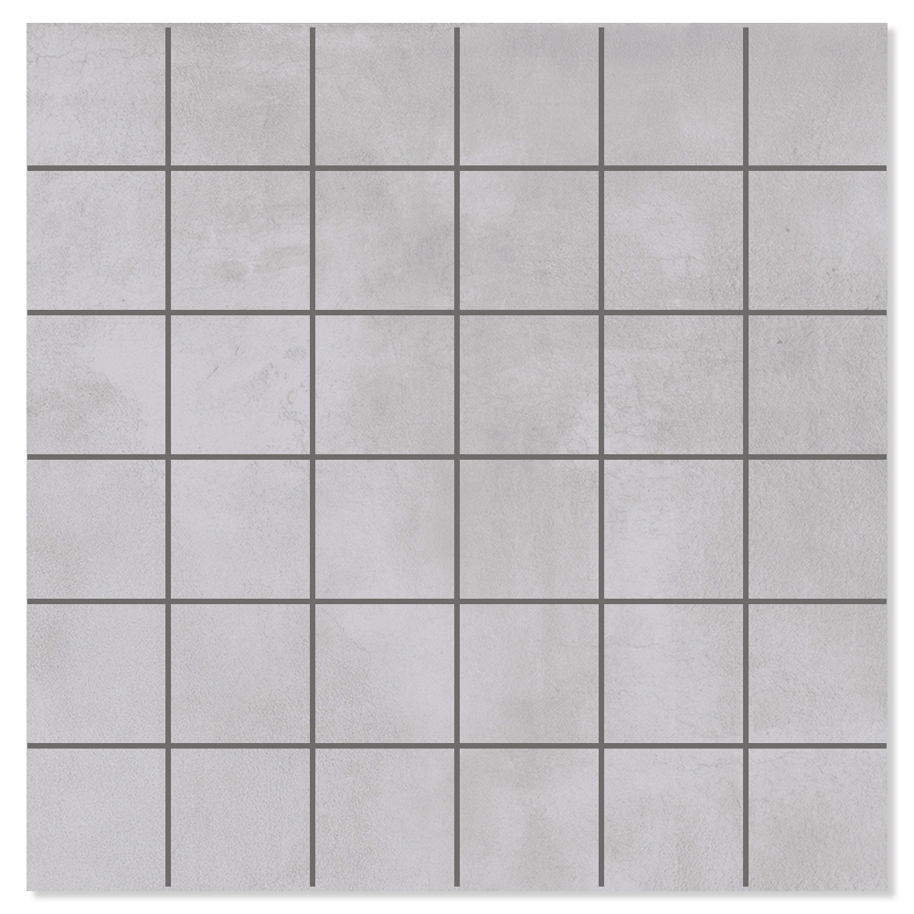 Mosaik Klinker Delicate Raw Lysegrå Mat 30x30 cm