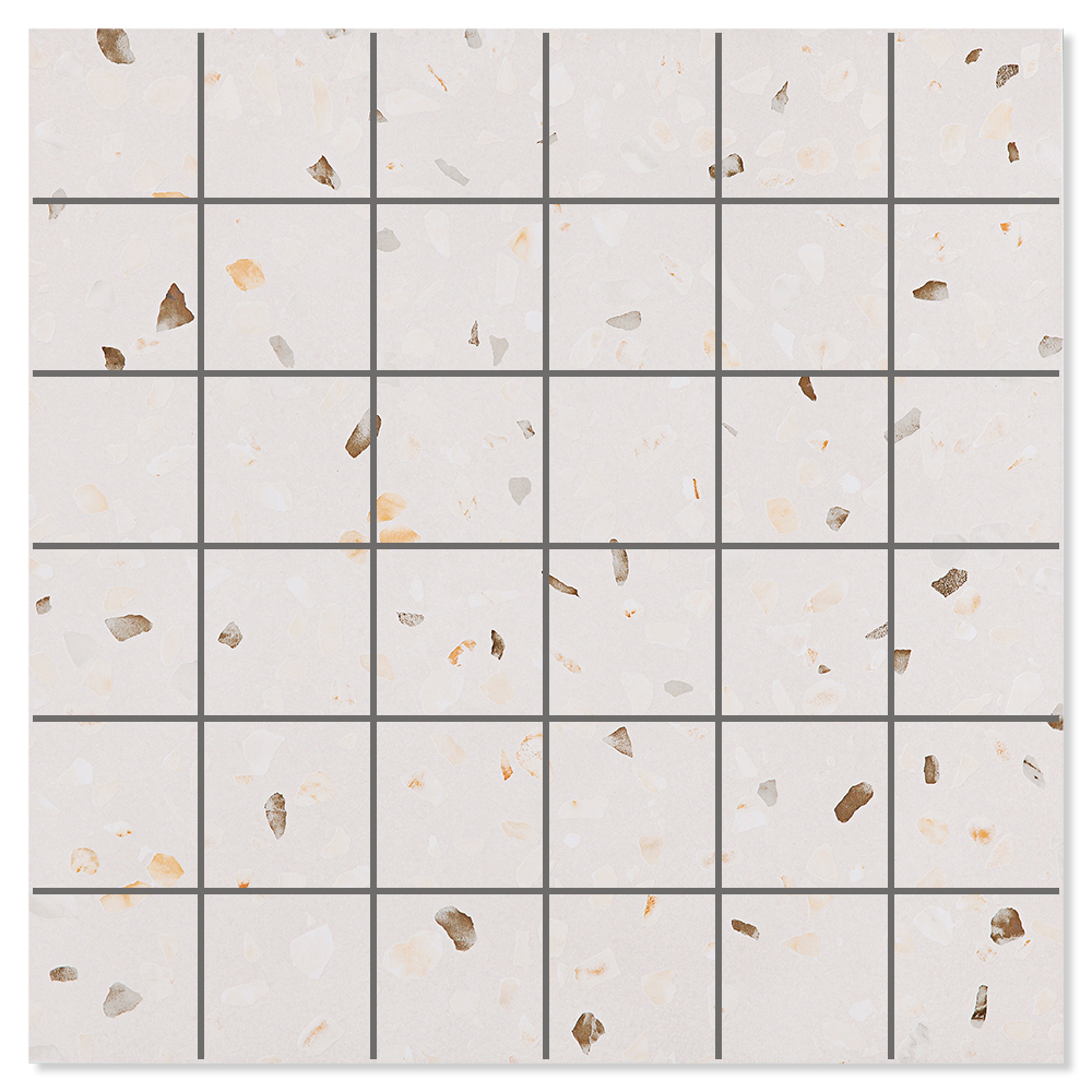 Mosaik Klinker Frammenti Raw Hvid Mat 30x30 cm