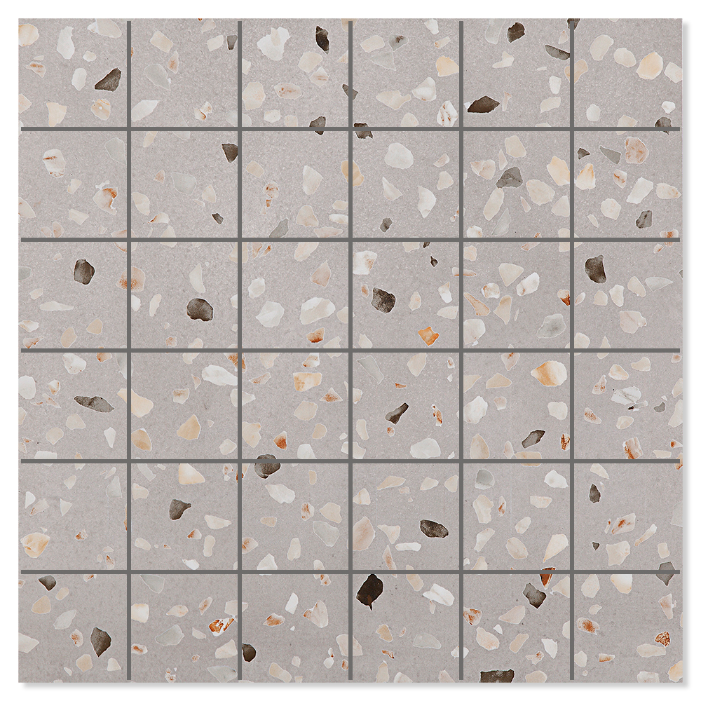 Mosaik Klinker Frammenti Raw Grå Mat 30x30 cm