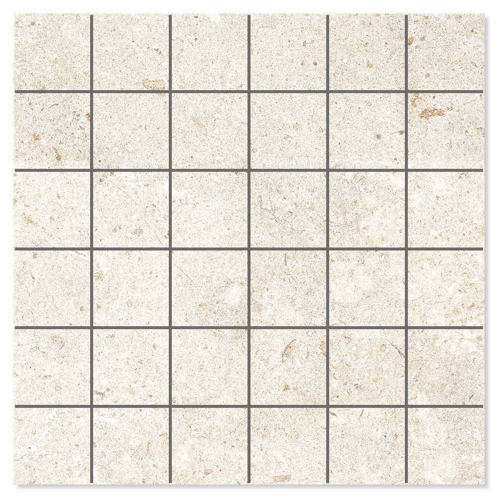 Mosaik Klinker Kalksten Sand Raw Elfenben Mat 30x30 cm