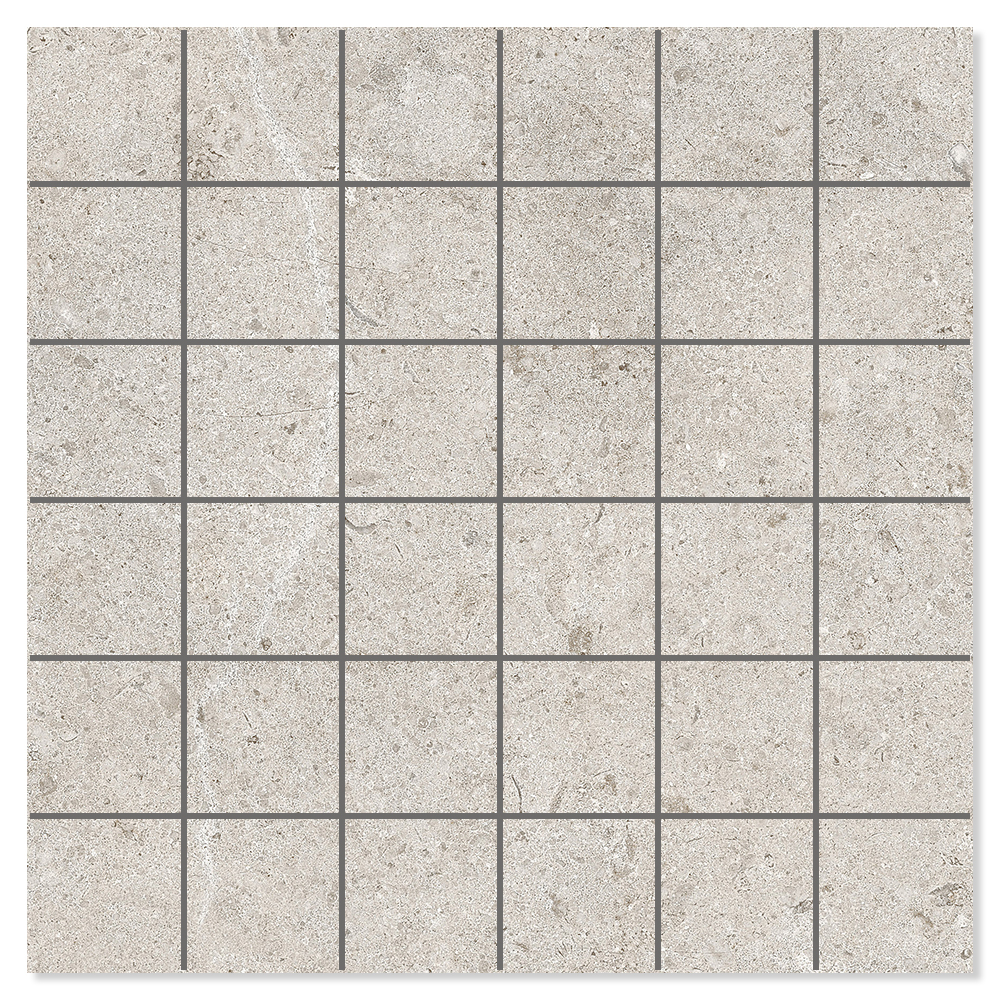 Mosaik Klinker Kalksten Sand Raw Grå Mat 30x30 cm