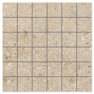 Mosaik Klinker <strong>Kalksten Sand</strong>  Raw Gråbeige Mat 30x30 cm