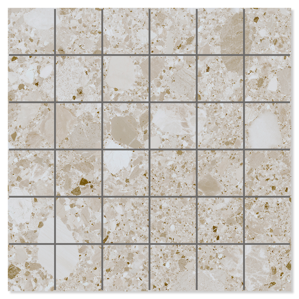 Mosaik Klinker Terrazzo Premio Raw Beige Mat 30x30 cm