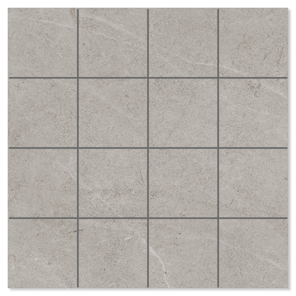Mosaik Klinker Terva Raw Grå Mat 30x30 cm