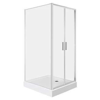 Brusehjørne <strong>Solcore</strong>  110x100 cm Krom Blank Svängbar