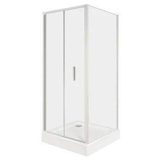 Brusehjørne <strong>Solcore</strong>  100x70 cm Krom Blank Foldbar