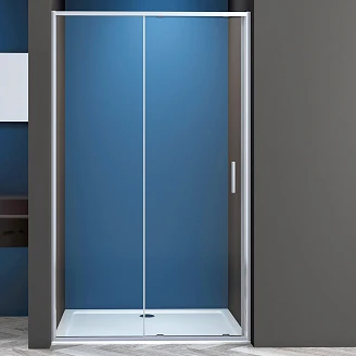 Duschdør <strong>Solcore</strong>  130 cm Krom Blank Skydedør