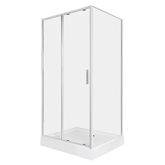 Brusehjørne <strong>Solcore</strong>  110x70 cm Krom Blank Skydedør